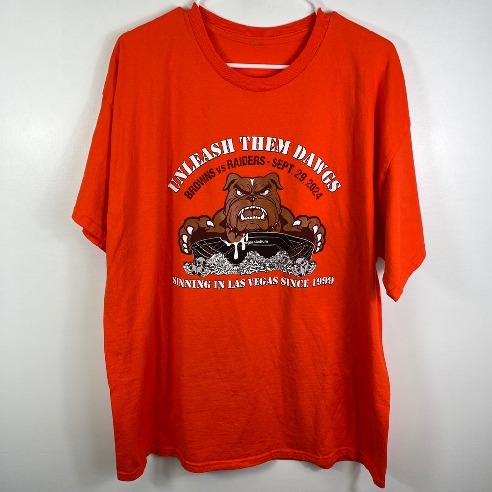 Cleveland Browns Backers Tshirt Las Vegas Raiders Nevada 2024 Dawg Pound Fit XL